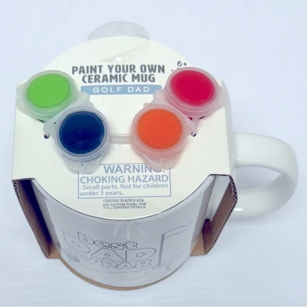 New! Target Bullseye Playground Paint Your Own Mug BEST DAD BY PAR (golf mug)